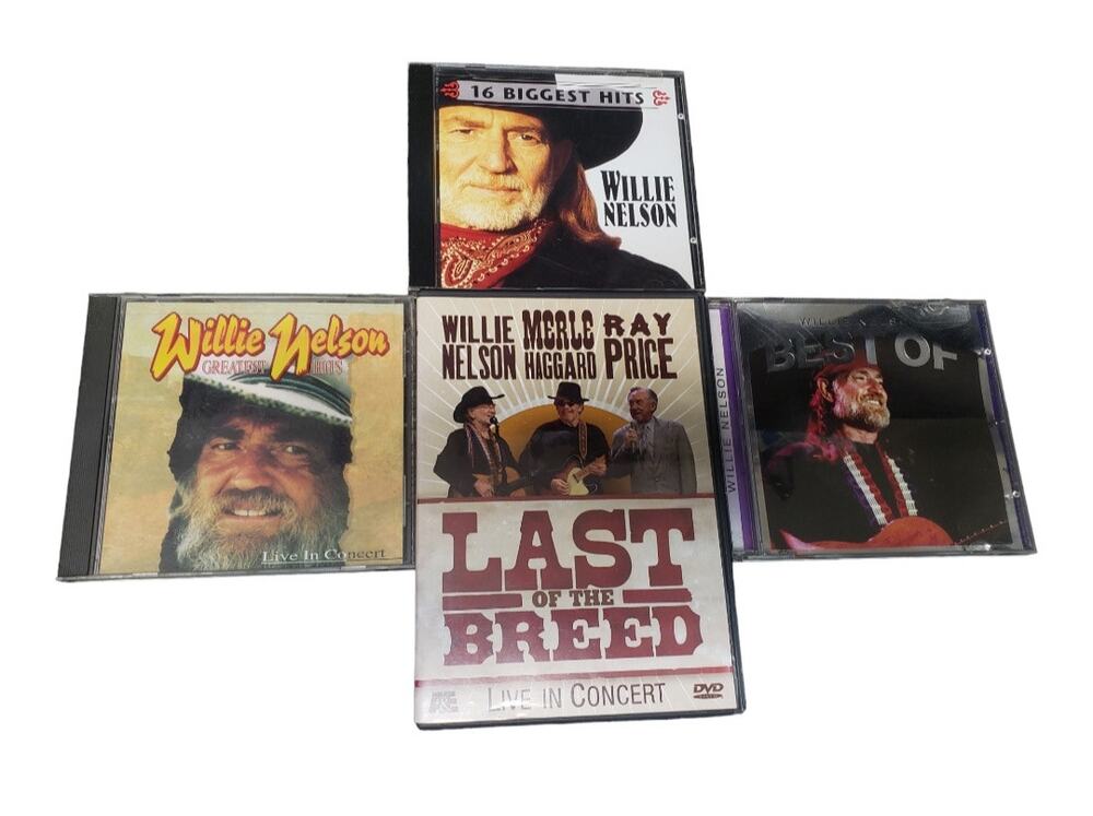 Willie Nelson Greatest Biggest Best of Hits CD & Last of The Breed Concert DVD